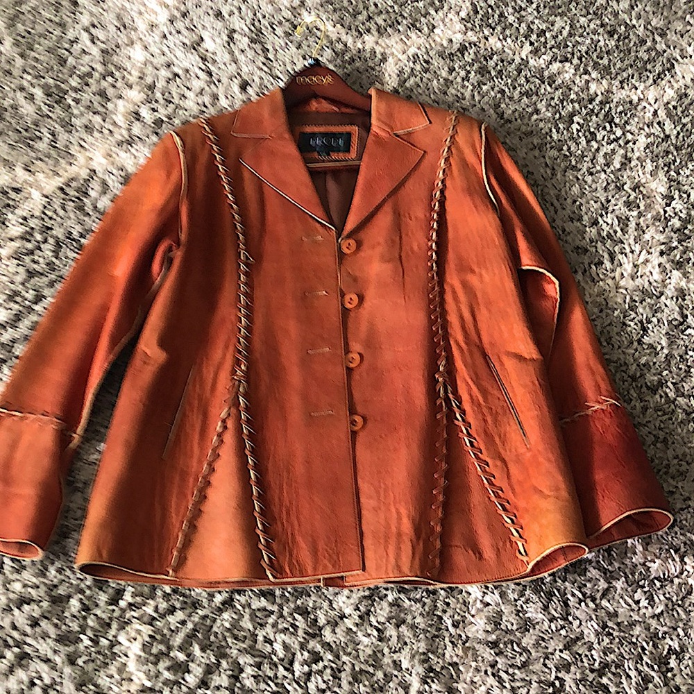 🔥Genuine brown/red leather jacket with details🔥